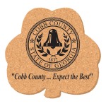 Custom Printed 5"X5" Clover Shape Solid Cork Coasters