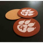 3.5" Printed Promotional Leatherette Coasters with Cork Backing - USA-Made Custom Printed