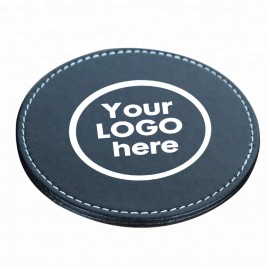 Round Leather Coaster with Logo