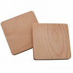Square Wood Coaster 3.5" with Logo