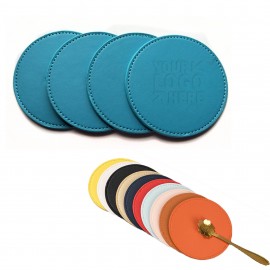 PU Leather Coaster with Logo