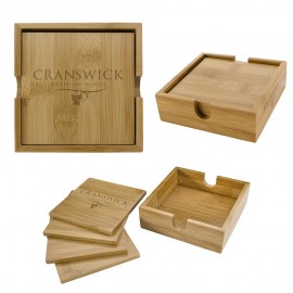 Personalized Bamboo Coaster Set