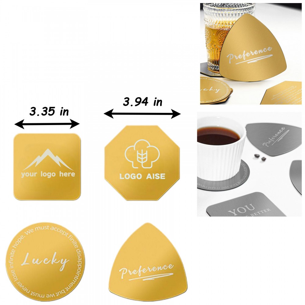 Customized Stainless Steel Inspirational Coaster Set Customized Stainless Steel Inspirational Coaster Set
