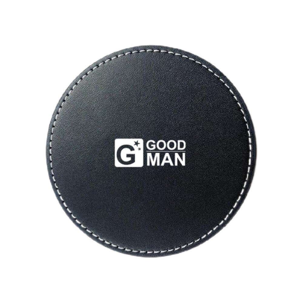 Round Pu Leather Coaster with Logo Round Pu Leather Coaster with Logo