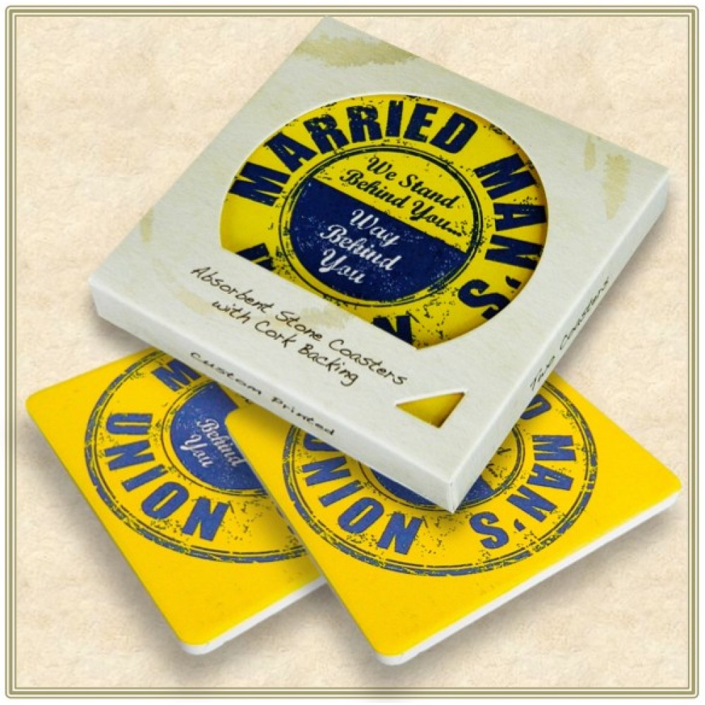 Two Square Coaster Box Set - Full Bleed Print Logo Branded Two Square Coaster Box Set - Full Bleed Print Logo Branded