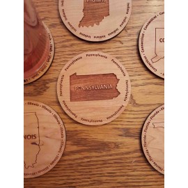 Personalized 3.5" - Pennsylvania Hardwood Coasters