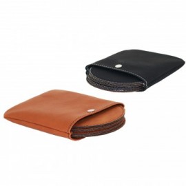 Suave Round Lasered Coaster w/Snap Pouch (Set of 4) with Logo