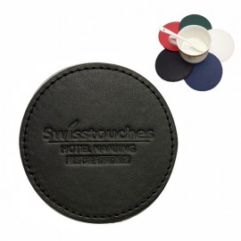 Custom Round Leather Coaster