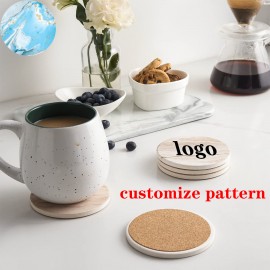Logo Branded Marble Style Ceramic Drink Coaster For Tabletop Protection  Logo Branded Marble Style Ceramic Drink Coaster For Tabletop Protection