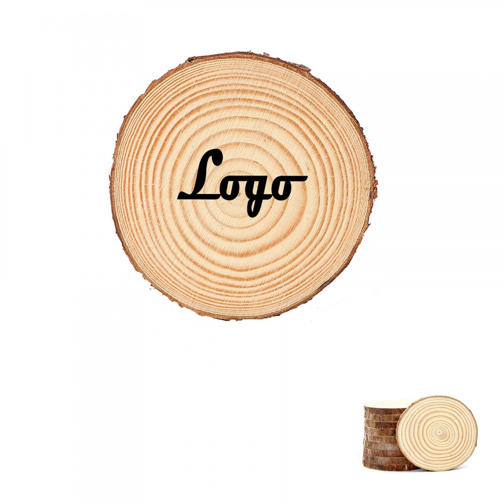 4" Natural Wooden Coaster with Logo 4" Natural Wooden Coaster with Logo