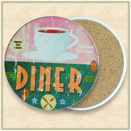Custom Printed Round Absorbent Stone Coaster - Full Bleed with Logo  Custom Printed Round Absorbent Stone Coaster - Full Bleed with Logo