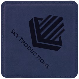 Leatherette Square Coaster (Red) with Logo