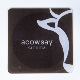 USA Made Square Acrylic Coasters w/Cork Back (3.5") with Logo