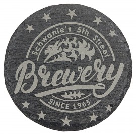 Personalized 4" Round Laserable Slate Coaster  Personalized 4" Round Laserable Slate Coaster