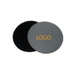 DEBOSSING & HOT STAMPING Genuine Leather Circle Coaster with Logo