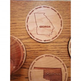 Hardwood State Coasters with Logo