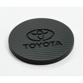 Personalized Round Carbon Fiber-Texture Coaster
