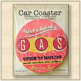 Single Packaged Absorbent Stone Car Coaster (2.5" Diameter) - Full Bleed Print with Logo  Single Packaged Absorbent Stone Car Coaster (2.5" Diameter) - Full Bleed Print with Logo