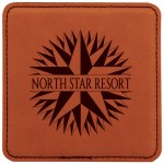 Square Coaster - Rawhide - Leatherette with Logo