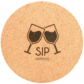 4" Round Cork Coaster with Logo