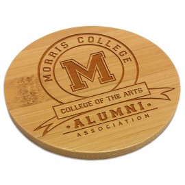 Round Etched Bamboo Coasters with Logo  Round Etched Bamboo Coasters with Logo