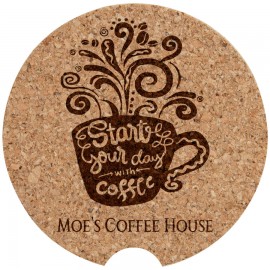 2.5" Cork Car Coaster with Logo