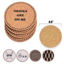 Customized Round Soft Wooden Core Coaster 3.5"