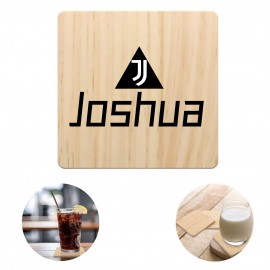 Square Beech Wooden Cup Coasters with Logo