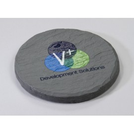 Round Shale-Texture Coaster (UV Print) with Logo  Round Shale-Texture Coaster (UV Print) with Logo