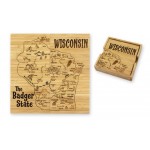 Wisconsin Puzzle Coaster Set with Logo