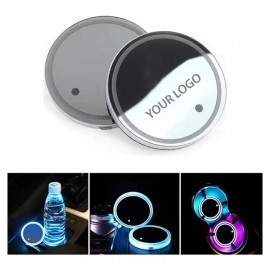 LED Car Coaster With 7 Colours Light with Logo