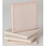 Natural Beige Sandstone Square Coasters (Set of 4) with Logo