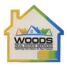 40 pt High Density Coaster, 3.5" House, Digital with Logo  40 pt High Density Coaster, 3.5" House, Digital with Logo