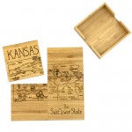 Kansas Puzzle Coaster Set with Logo