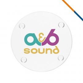 Calvile Round Glass Coaster with Logo  Calvile Round Glass Coaster with Logo