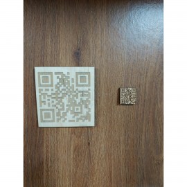 Hardwood QR Codes with Adhesive sign with Logo