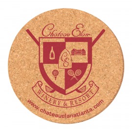 4" Round Solid Cork Coasters with Logo