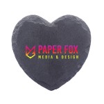 Logo Branded Custom Heart Shaped Slate Coasters (Full Color)