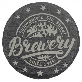 Personalized Round Slate Coaster 4" (Single)  Personalized Round Slate Coaster 4" (Single)