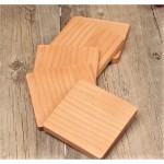 Natural Square Beech Wood Coaster with Logo