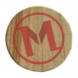 Logo Branded Round Stone Coasters w/Cork Back (3.5")  Logo Branded Round Stone Coasters w/Cork Back (3.5")