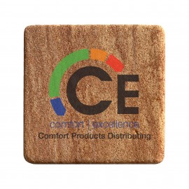 Square Stone Coasters w/Cork Back (3.5"x3.5") with Logo  Square Stone Coasters w/Cork Back (3.5"x3.5") with Logo