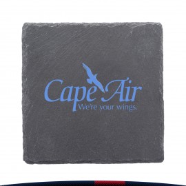 Deuro Square Slate Coasters with Logo