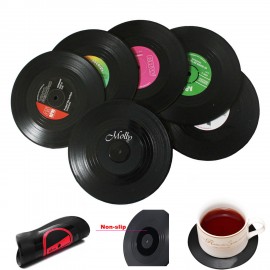 Logo Branded Vinyl Record Coasters