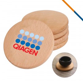 Customized Valery Beech Wood Round Coaster