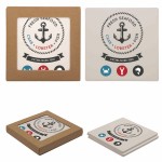 Square Two Coaster Set with Logo