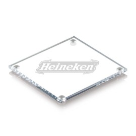 Square Coaster - Starfire 4"x4" (Individual) with Logo