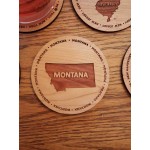 3.5" - Montana Hardwood Coasters with Logo