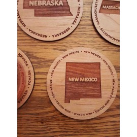 Logo Branded 3.5" - New Mexico Hardwood Coasters