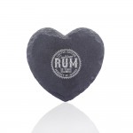 Rosetta Heart Shape Slate Coaster Logo Branded